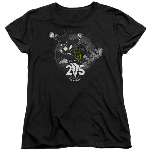 Mighty Morphin Power Rangers Black 25 Womens T-Shirt