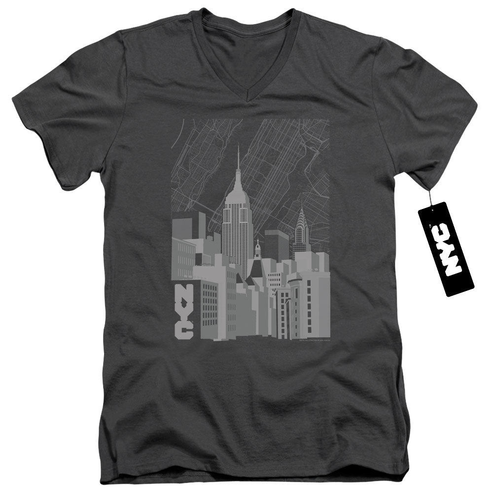 New York City Manhattan Monochrome V-Neck T-Shirt
