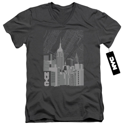New York City Manhattan Monochrome V-Neck T-Shirt