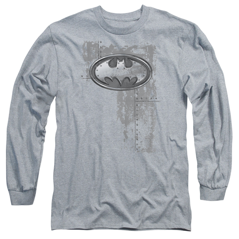 Batman Rivited Metal Logo Long Sleeve T-Shirt
