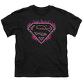 Superman Fuchsia Flames Outline Youth/Toddler T-Shirt