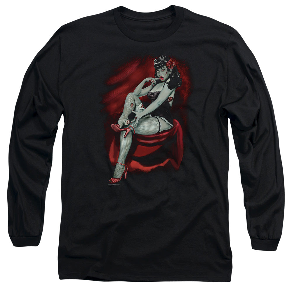Zombie Pinup Red Long Sleeve T-Shirt