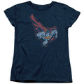 Superman Scribble & Soar Navy Womens T-Shirt