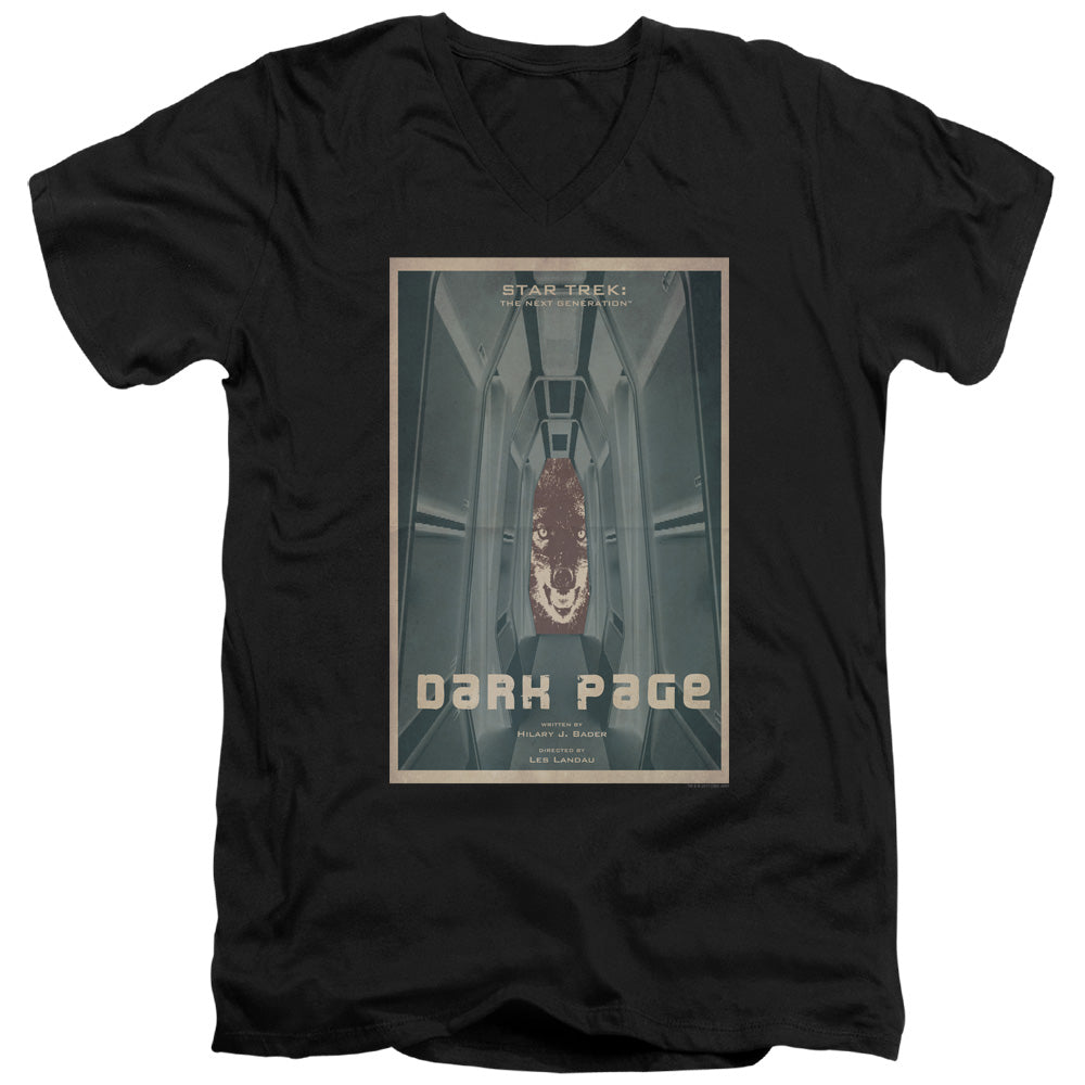 Star Trek Dark Page Black V-Neck T-Shirt