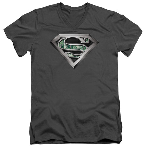 Superman Circuitry Logo V-Neck T-Shirt