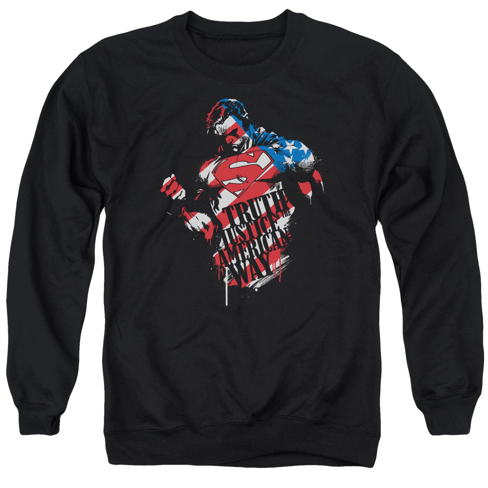 Superman The American Way Text Crewneck Sweatshirt
