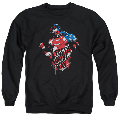 Superman The American Way Text Crewneck Sweatshirt