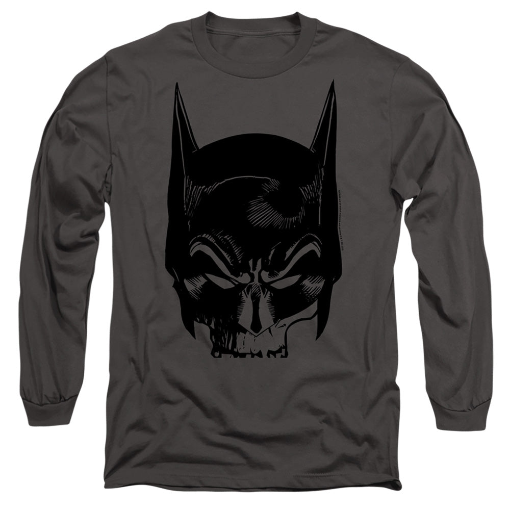 The Batman Skull on Gray Long Sleeve T-Shirt