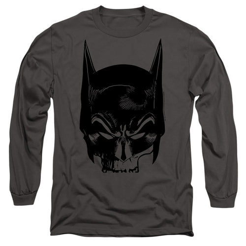 The Batman Skull on Gray Long Sleeve T-Shirt