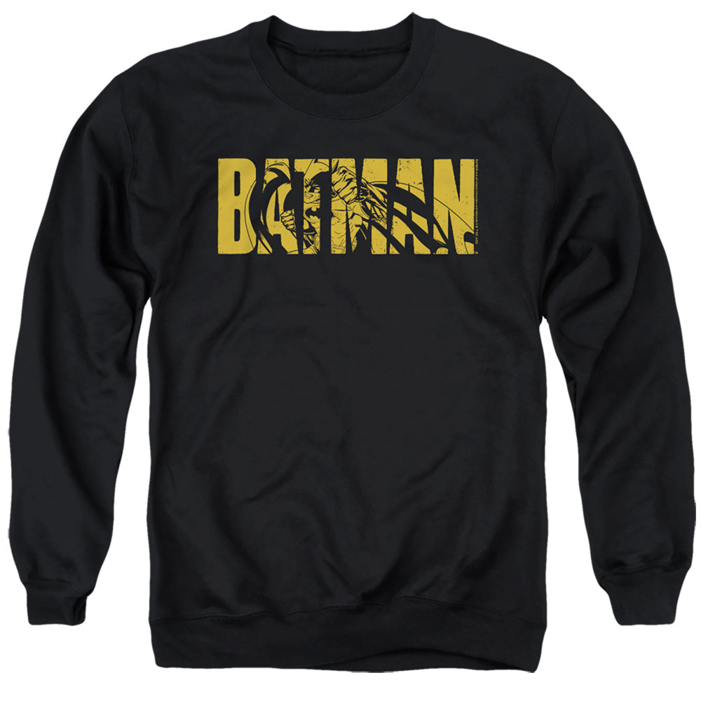 The Batman Text on Black Crewneck Sweatshirt