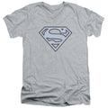 Superman Carolina Blue&navy Shield V-Neck T-Shirt