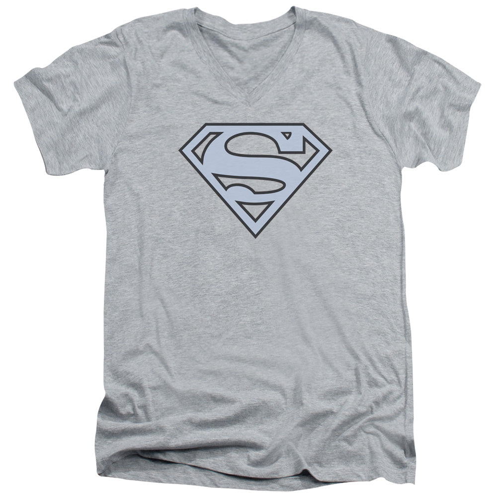 Superman Carolina Blue&navy Shield V-Neck T-Shirt