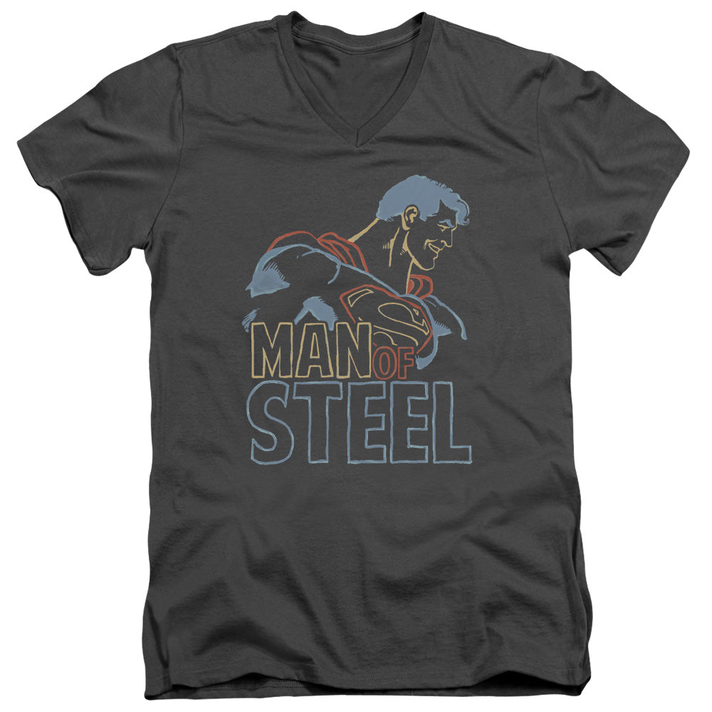 Superman Colored Lines V-Neck T-Shirt