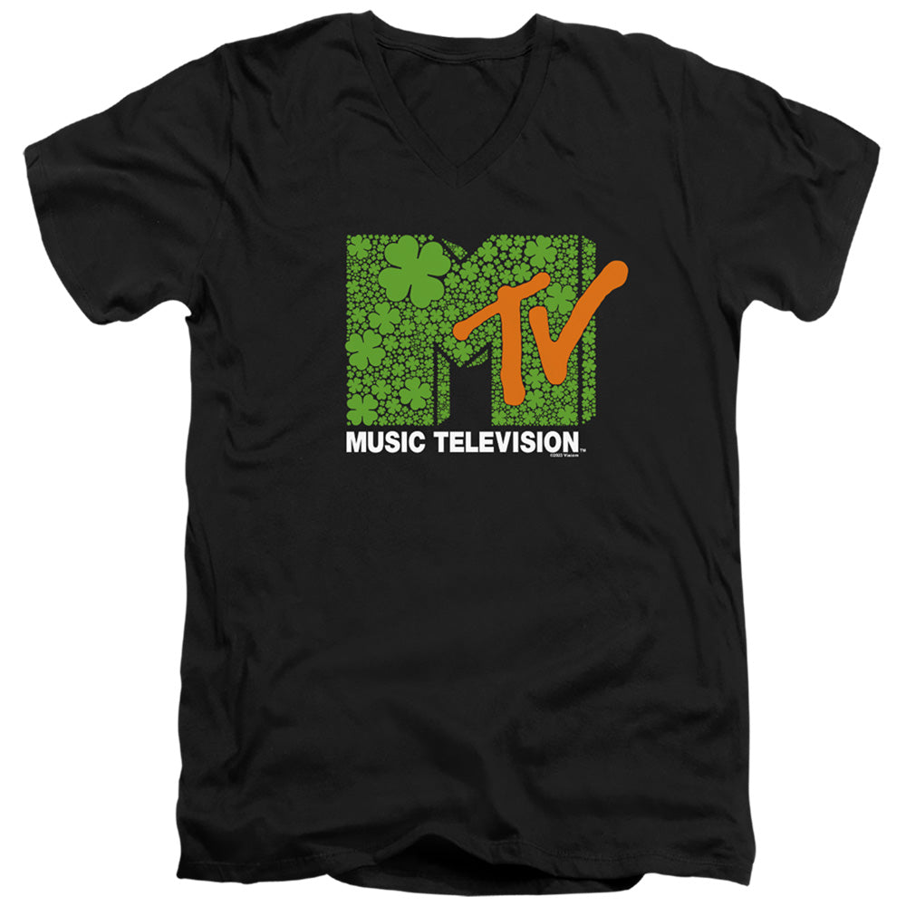 MTV ST. Patrick's Day Shamrock Logo V-Neck T-Shirt