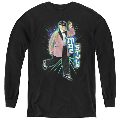 The Three Stooges Moe Style Youth Long Sleeve T-Shirt