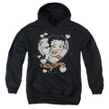 Betty Boop Classic Kiss Faded Heart Youth Hoodie