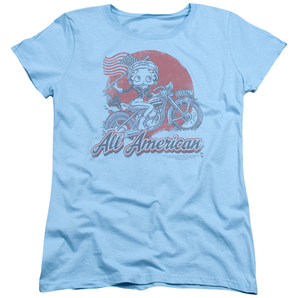 Betty Boop All American Biker Womens T-Shirt