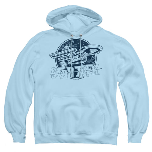 Star Trek Retro Enterprise Blue Pullover Hoodie