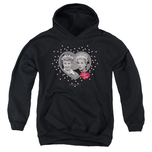 I Love Lucy Hearts And Dots Youth Hoodie