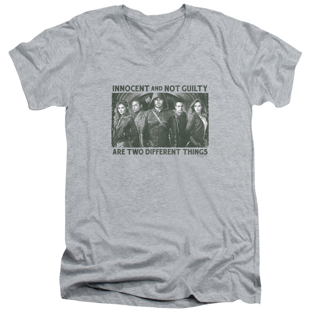 Arrow Innocent and Not Guilty V-Neck T-Shirt
