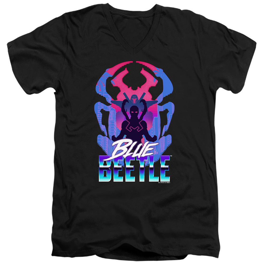 Blue Beetle Silhouette V-Neck T-Shirt