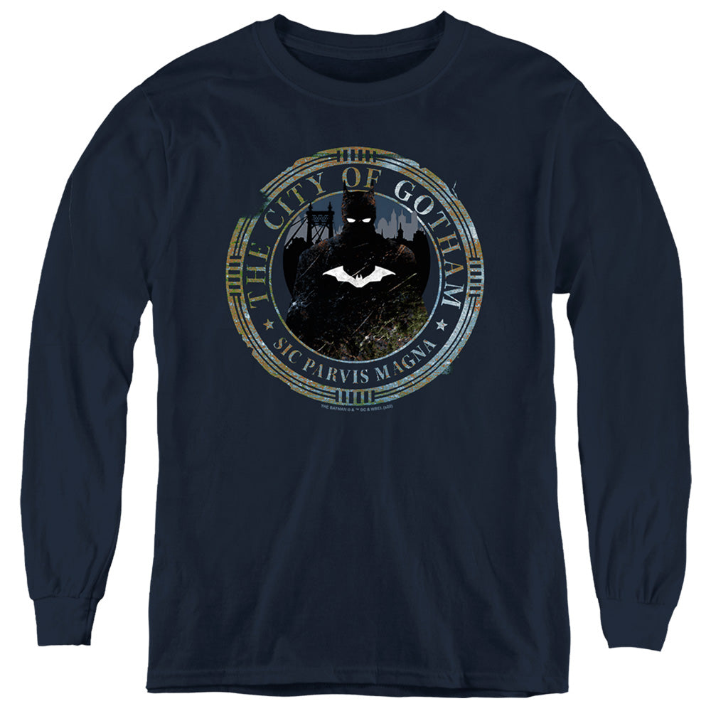 The Batman Gotham Seal Monochrome Youth Long Sleeve T-Shirt