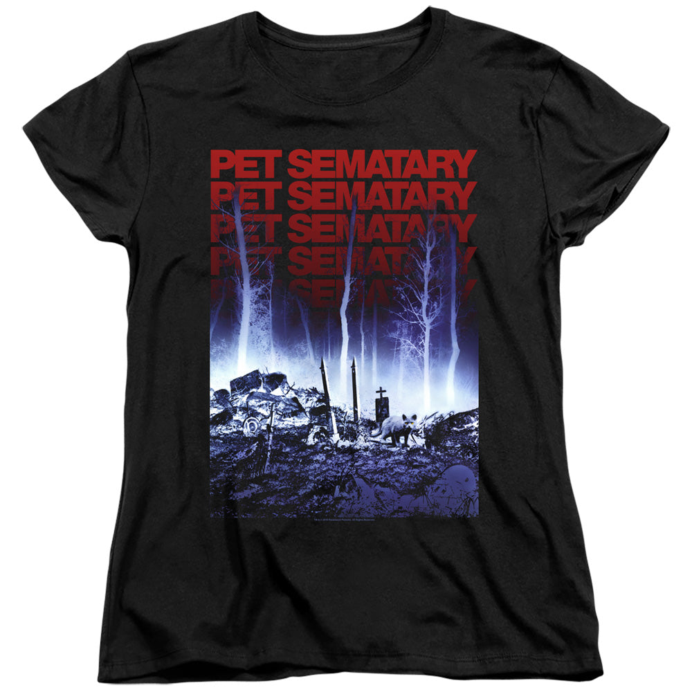 Pet Sematary Repeating Logo Womens T-Shirt