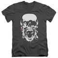 Green Lantern Black Lantern Skull V-Neck T-Shirt
