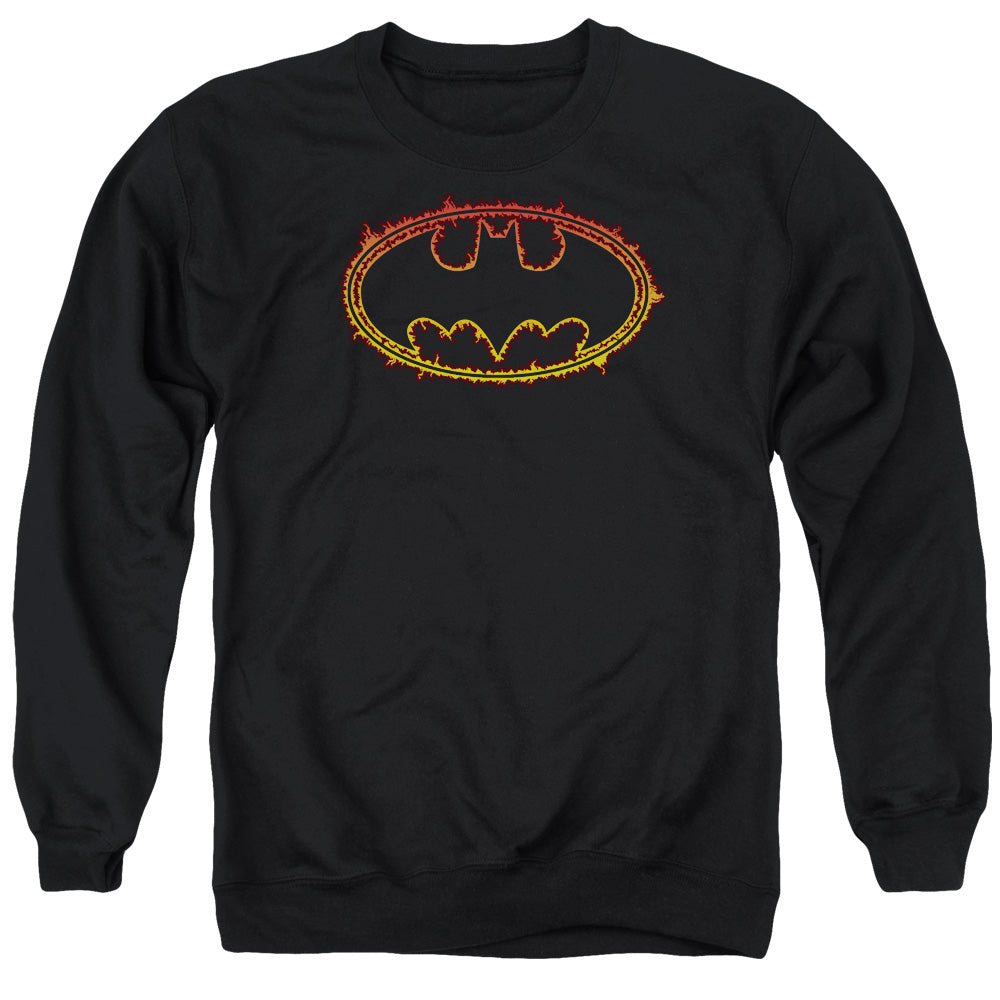 Batman Flame Outlined Logo Crewneck Sweatshirt