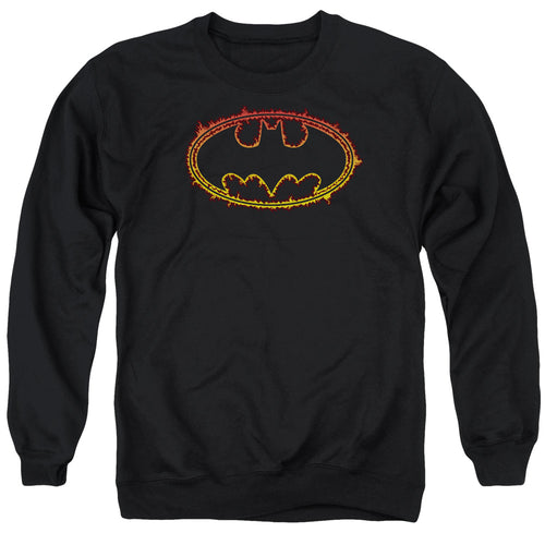 Batman Flame Outlined Logo Crewneck Sweatshirt