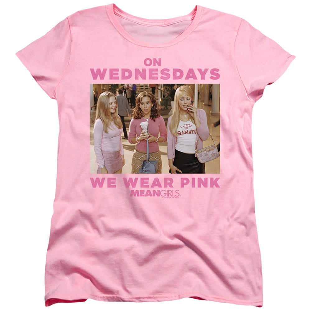 Mean Girls On Wednesdays We Wear Pink Womens T-Shirt