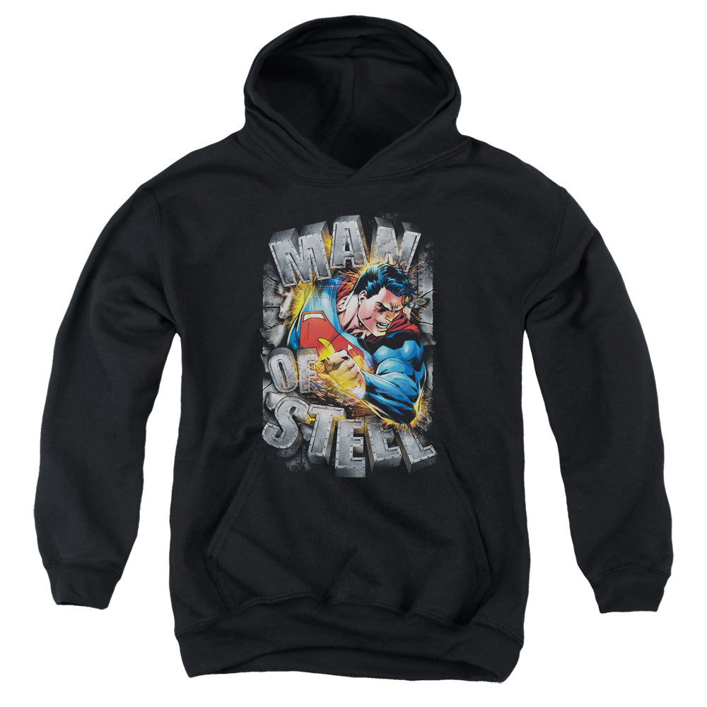 Superman Ripping Steel Youth Hoodie