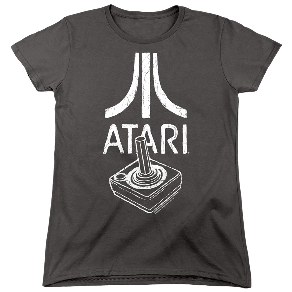 Atari Joystick Logo Charcoal Womens T-Shirt