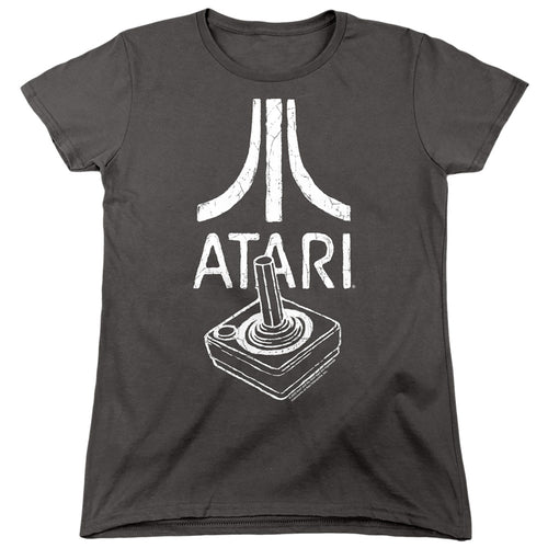 Atari Joystick Logo Charcoal Womens T-Shirt
