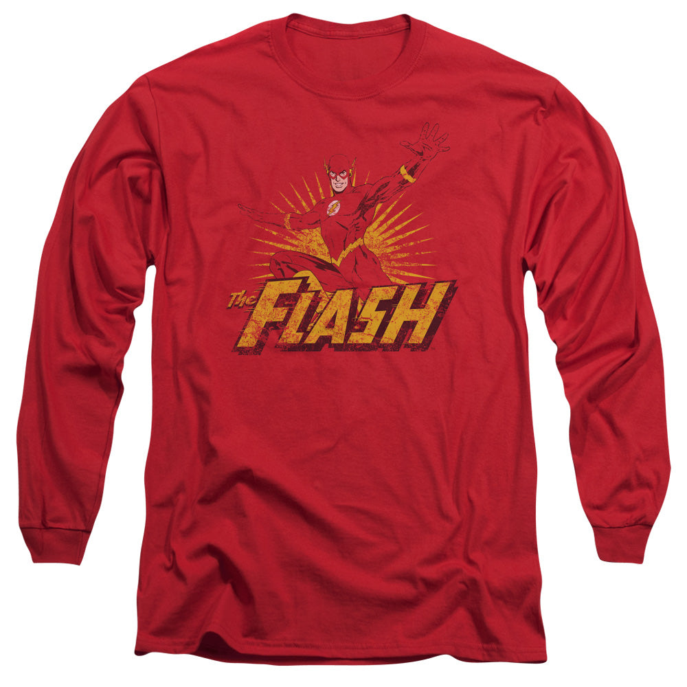 Justice League Flash Rough Distress Long Sleeve T-Shirt