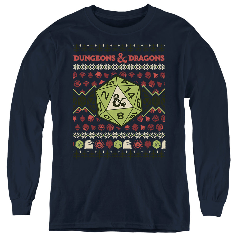 Dungeons & Dragons 20-sided Dice Ugly Christmas Youth Long Sleeve T-Shirt