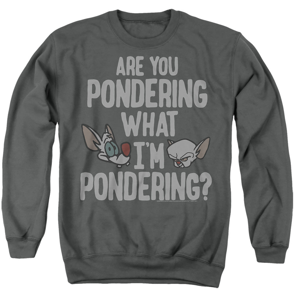Pinky and the Brain Pondering Faces Crewneck Sweatshirt