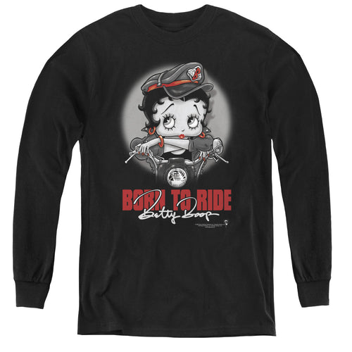 Betty Boop Born to Ride Youth Long Sleeve T-Shirt