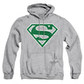 Superman Green & White Shield Athletic Heather Pullover Hoodie