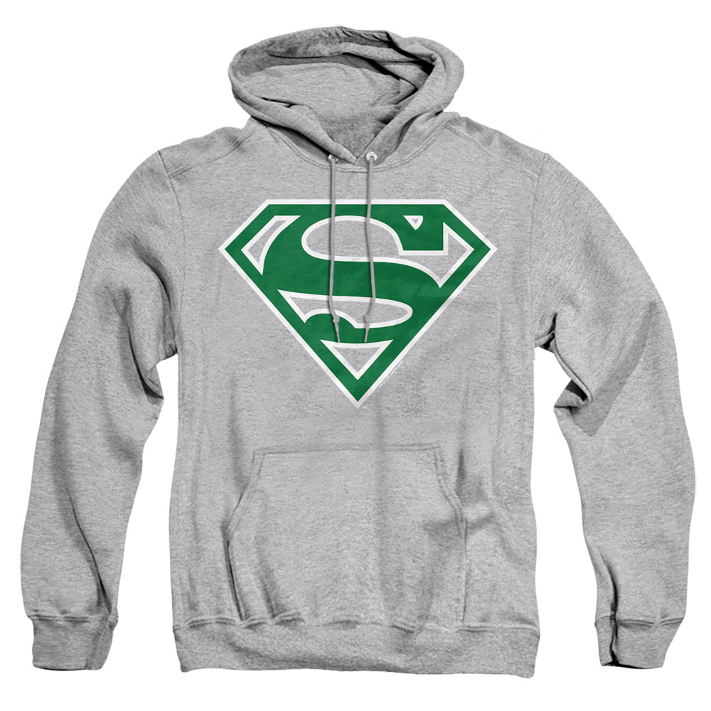 Superman Green & White Shield Athletic Heather Pullover Hoodie