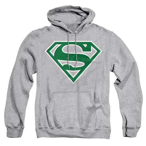 Superman Green & White Shield Athletic Heather Pullover Hoodie