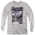Batman Japanese Comic on Athletic Heather Youth Long Sleeve T-Shirt