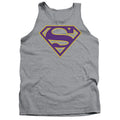 Superman Purple & Gold Shield Athletic Heather Tank Top