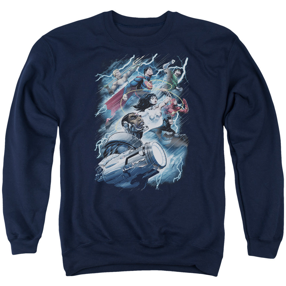 Justice League Ride The Lightening Crewneck Sweatshirt