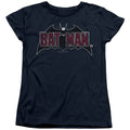 The Batman Vintage Bat Logo on Navy Womens T-Shirt