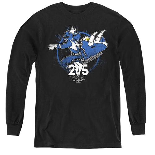Mighty Morphin Power Rangers Blue 25 Youth Long Sleeve T-Shirt