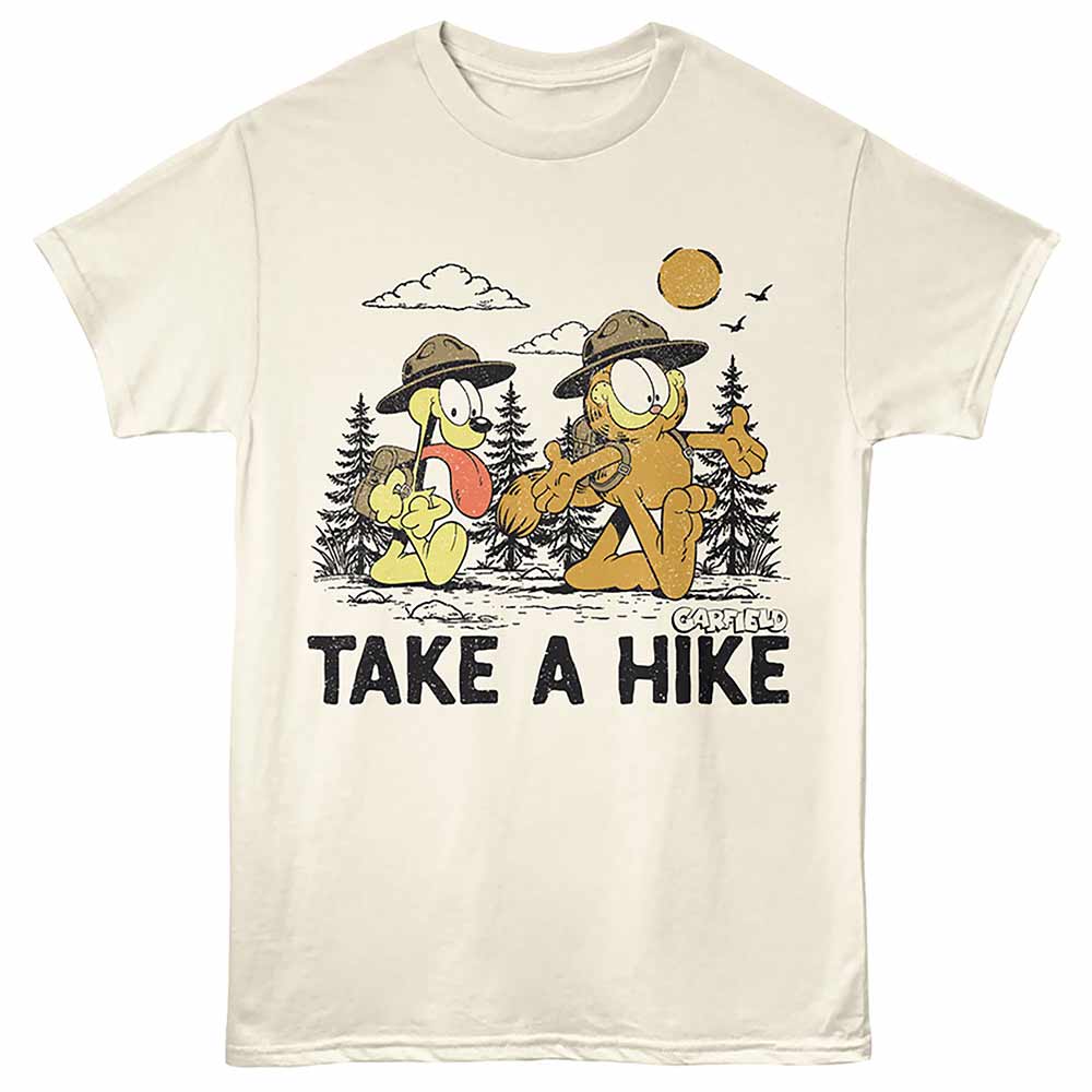 Take a Hike Garfield t-shirt in natural