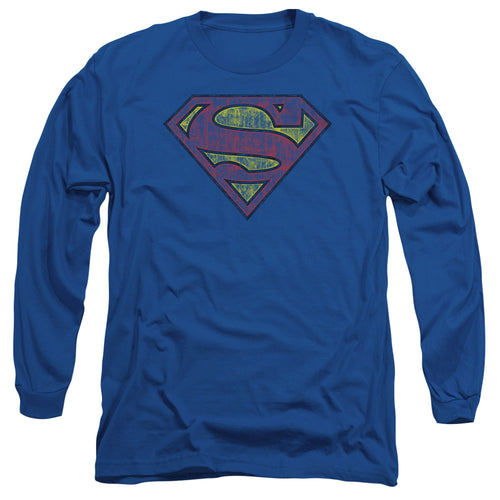 Superman Tattered Shield Long Sleeve T-Shirt