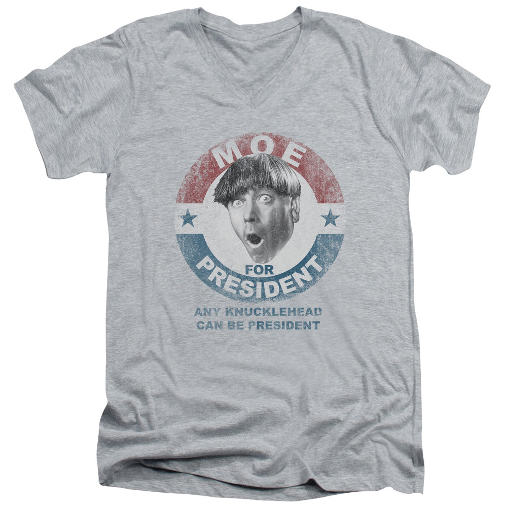 The Three Stooges Moe for President V-Neck T-Shirt
