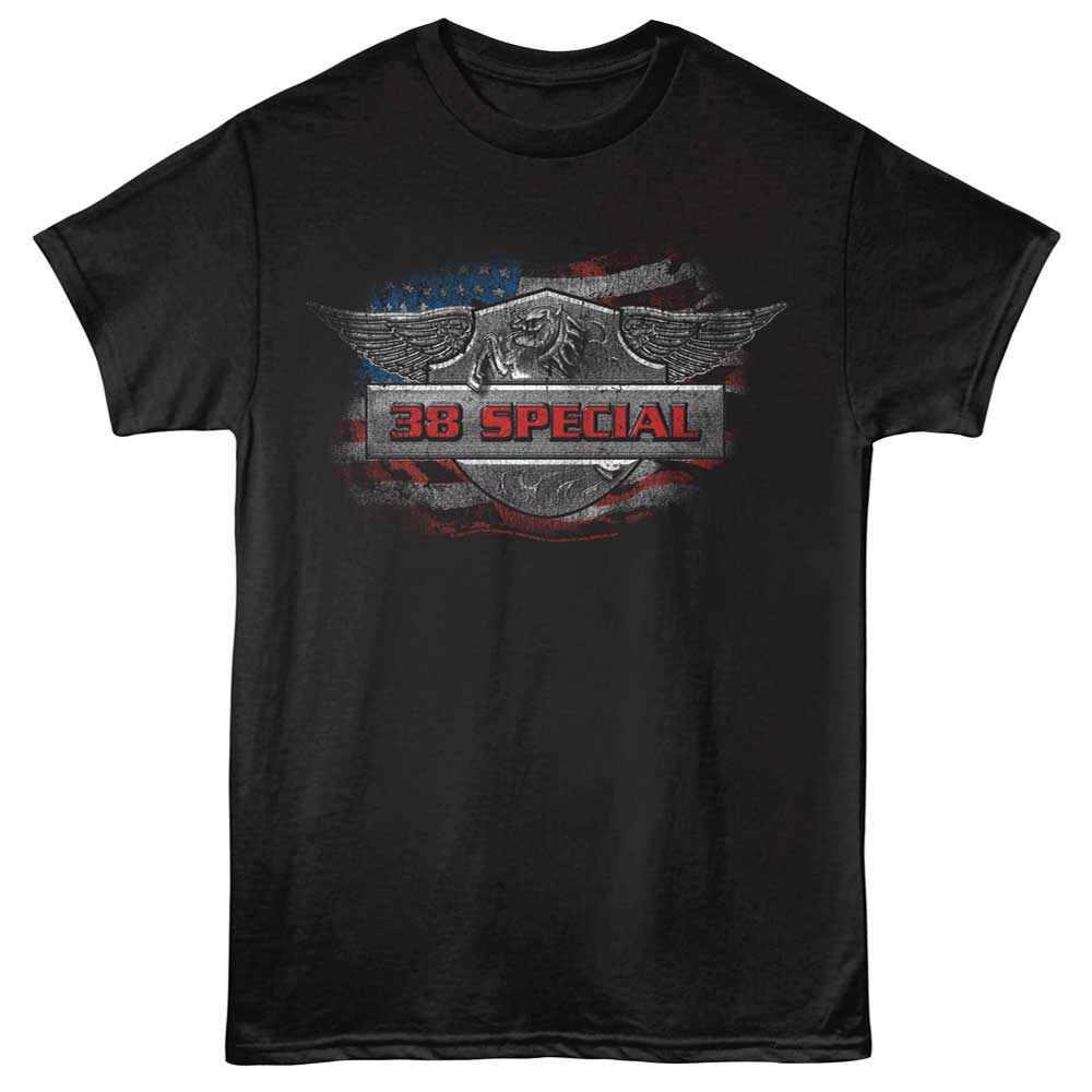 Badge and Flag 38 Special t-shirt in black